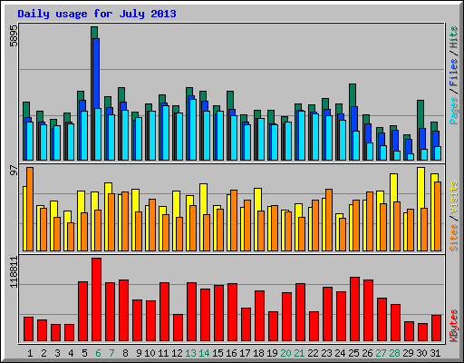 Daily usage for July 2013