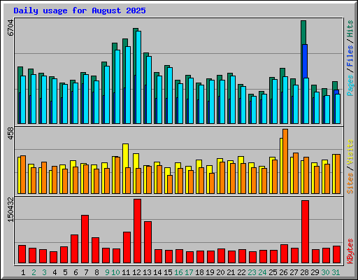 Daily usage for August 2025