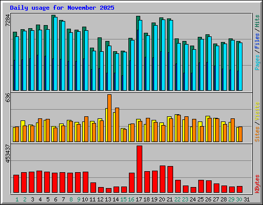 Daily usage for November 2025
