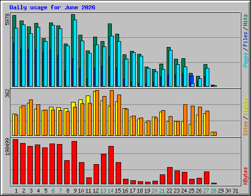 Daily usage for June 2026