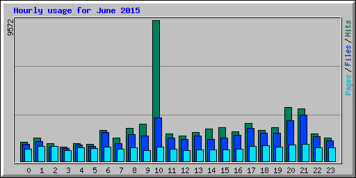 Hourly usage for June 2015