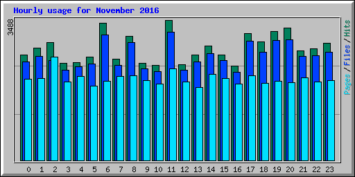 Hourly usage for November 2016
